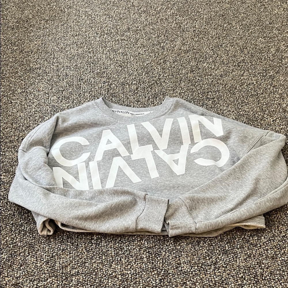 Calvin Klein Heather Gray Logo Sweatshirt